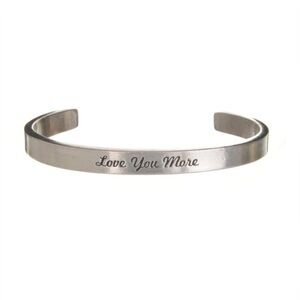 Love You More Quotable Pewter Cuff Bracelet by Whitney Howard